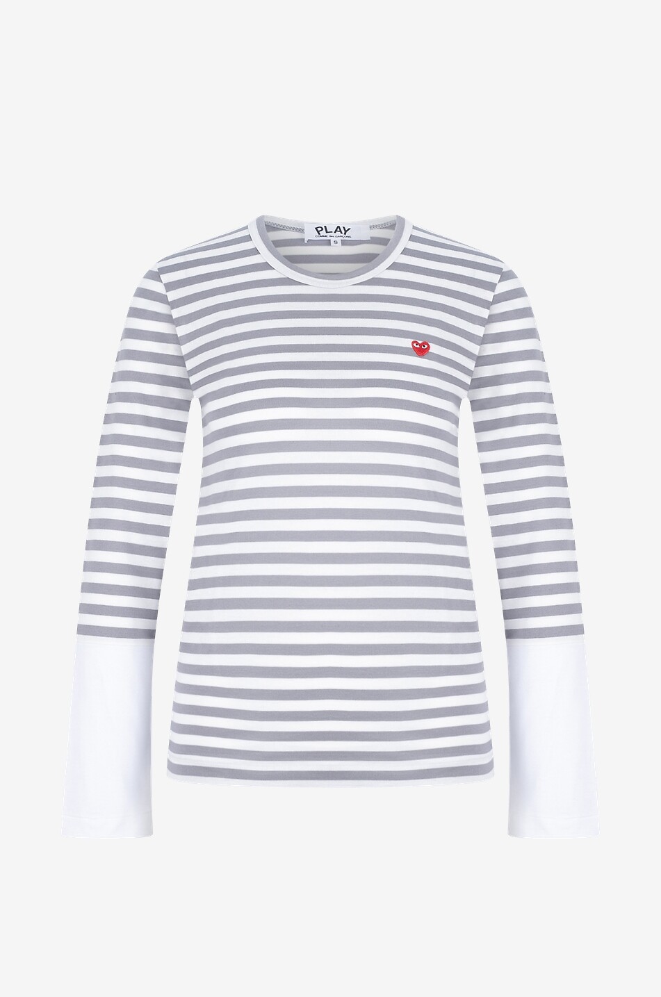 Micro Red Heart striped long sleeved T shirt COMME DES GARCONS PLAY Bongenie