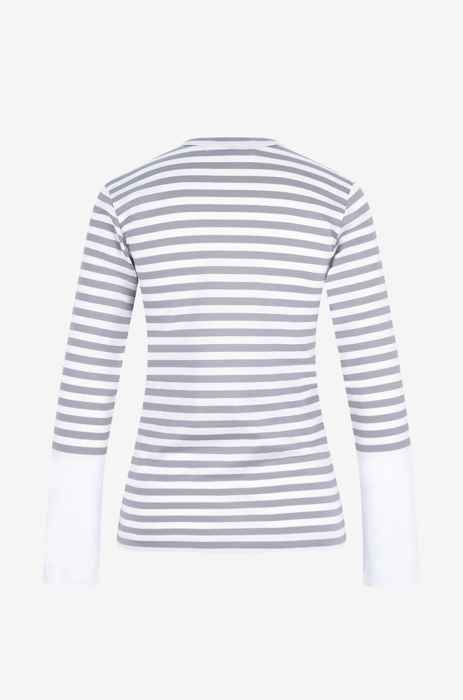 COMME DES GARCONS PLAY Micro Red Heart striped long-sleeved T-shirt Women GREY 2
