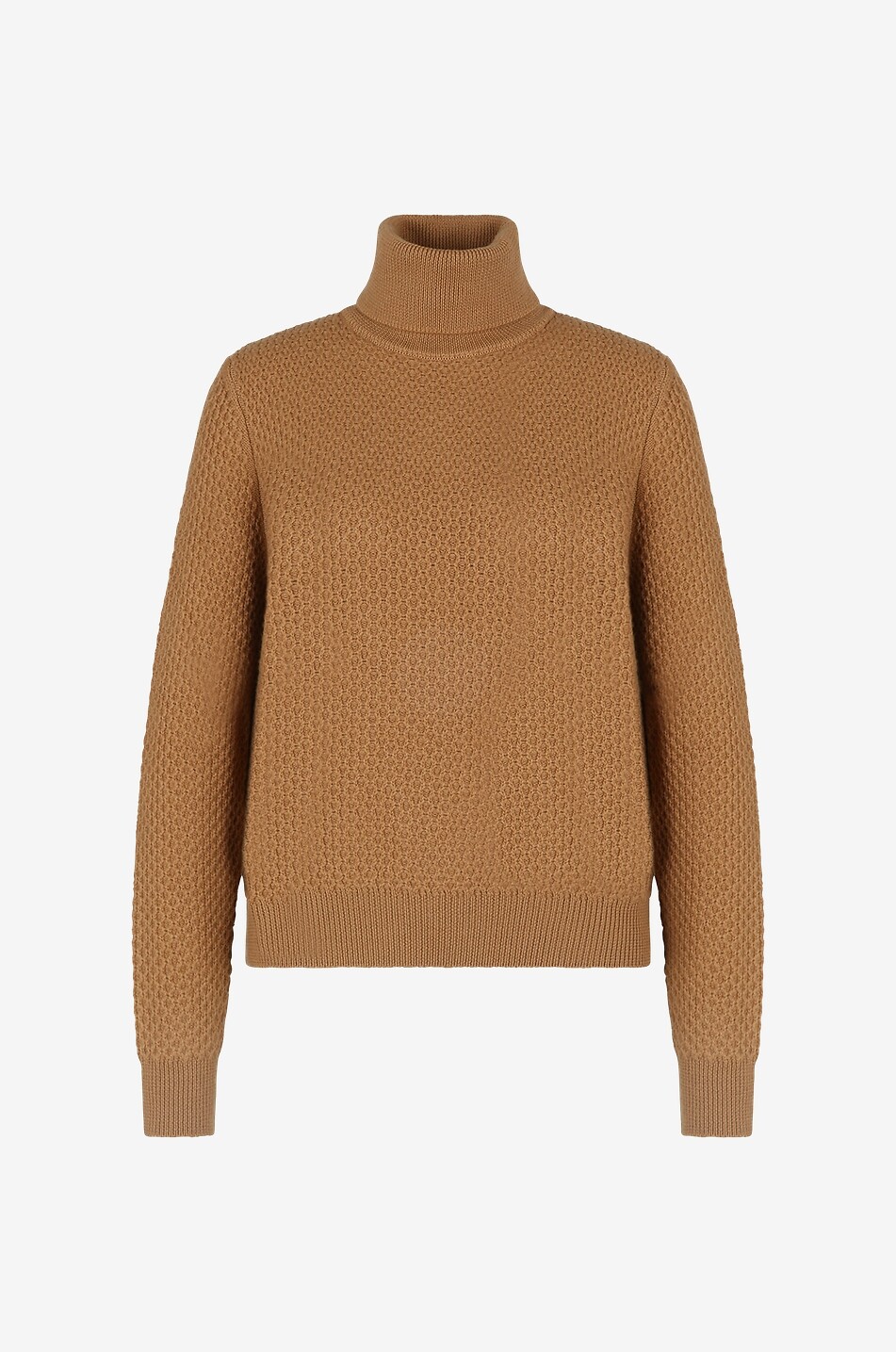 Pull en maille torsadée fine à col roulé