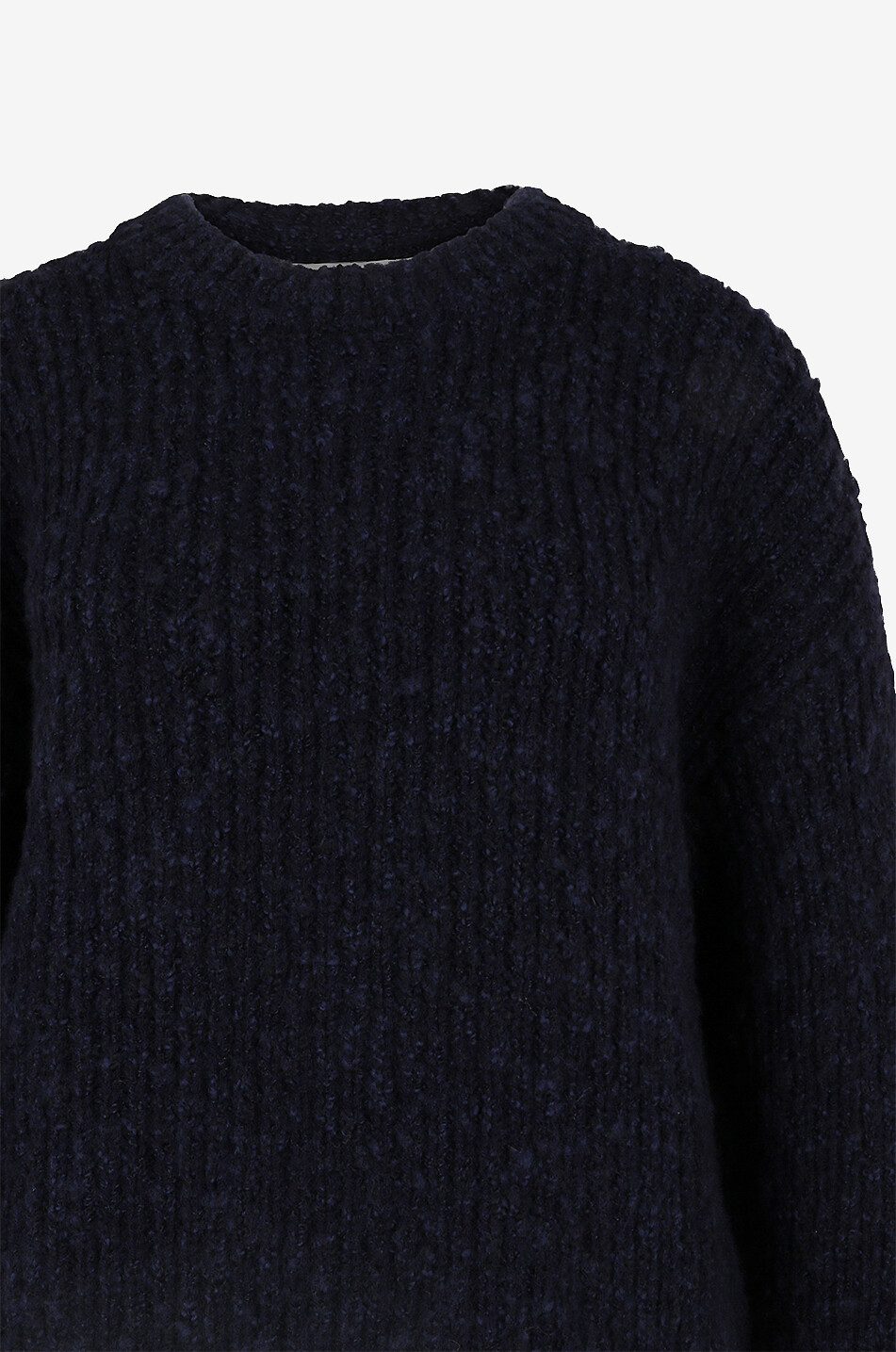 AMI Pull oversize côtelé brossé à col rond Femme BLEU FONCE 3