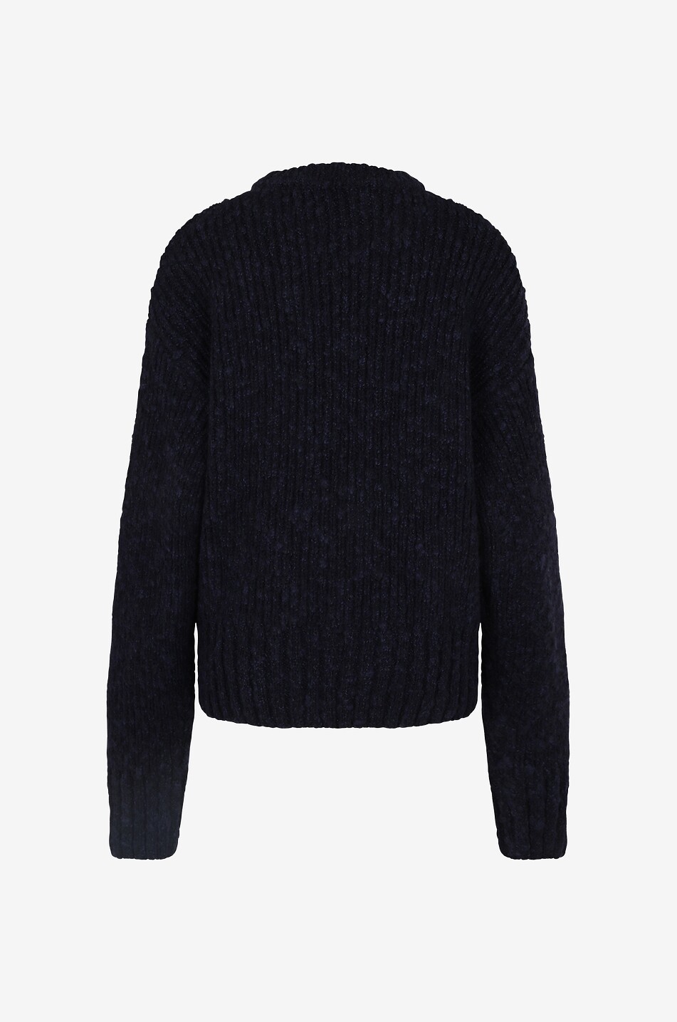 AMI Pull oversize côtelé brossé à col rond Femme BLEU FONCE 2