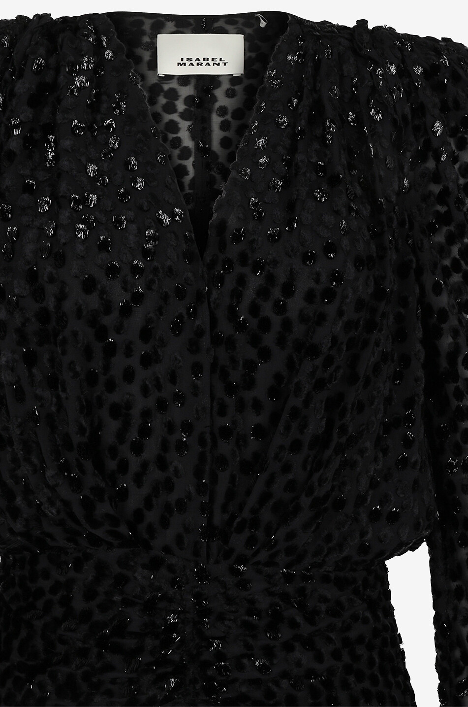 ISABEL MARANT Robe asymétrique en fil coupé scintillant Maray Femme NOIR 3