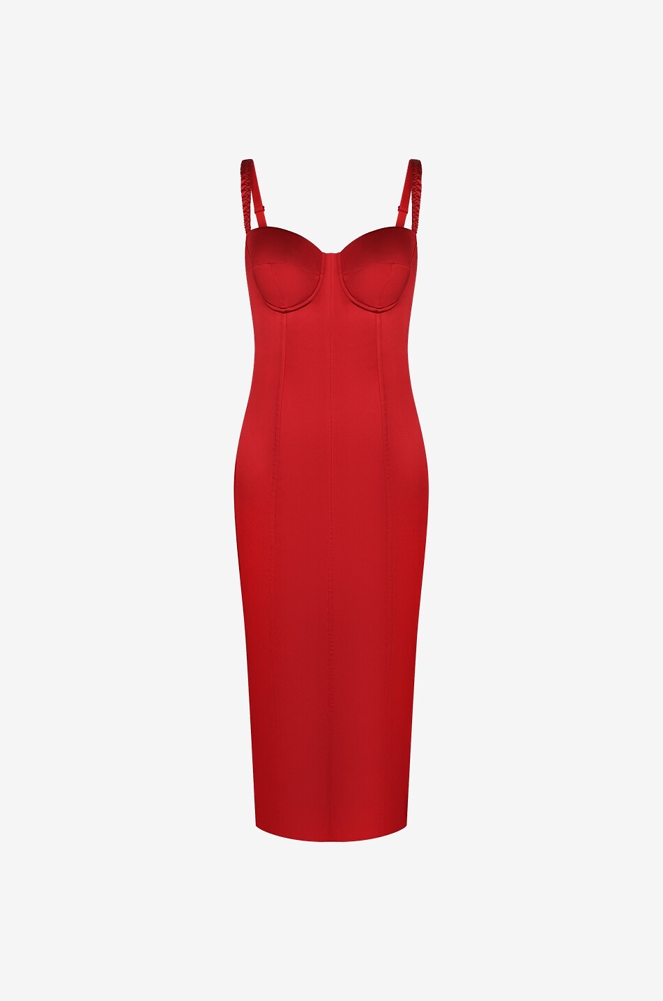 Robe bustier midi esprit corset en satin