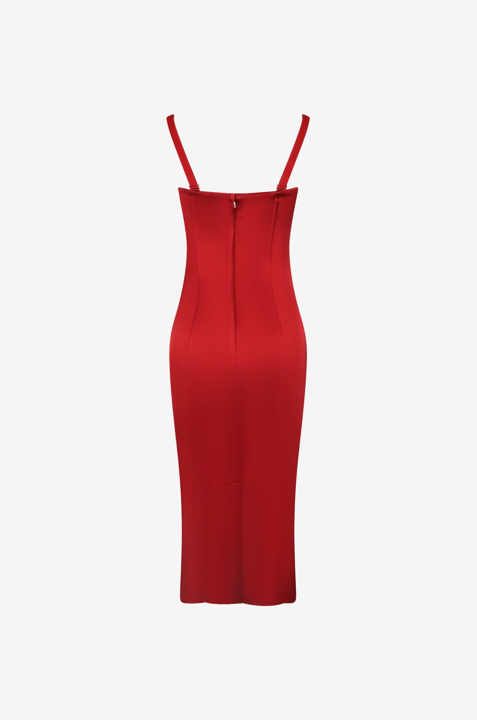Midilanges Korsett-Bustierkleid aus Satin