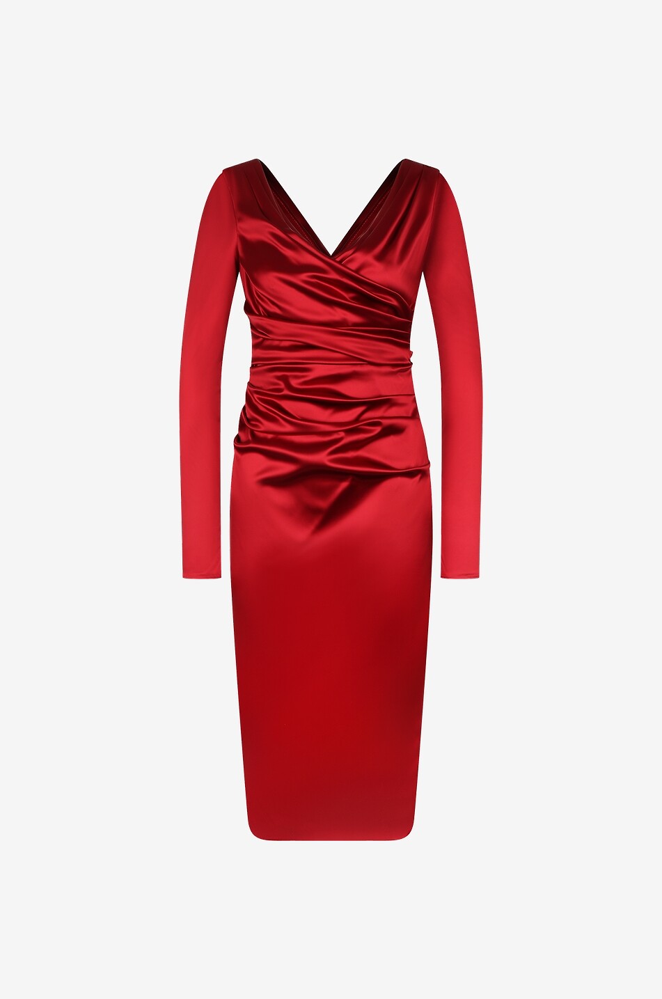 Draped satin midi dress