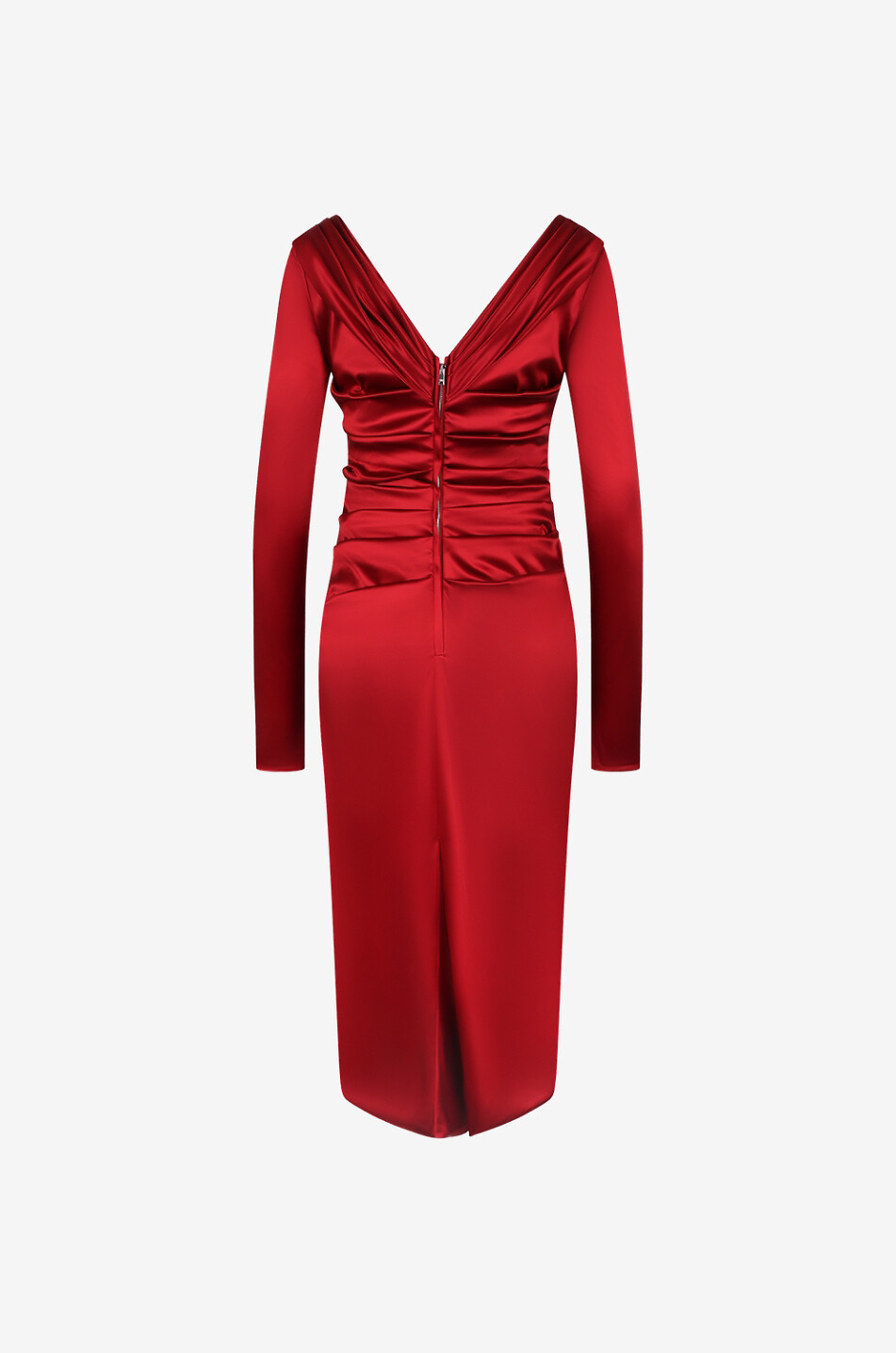 Drapiertes Midikleid aus Satin