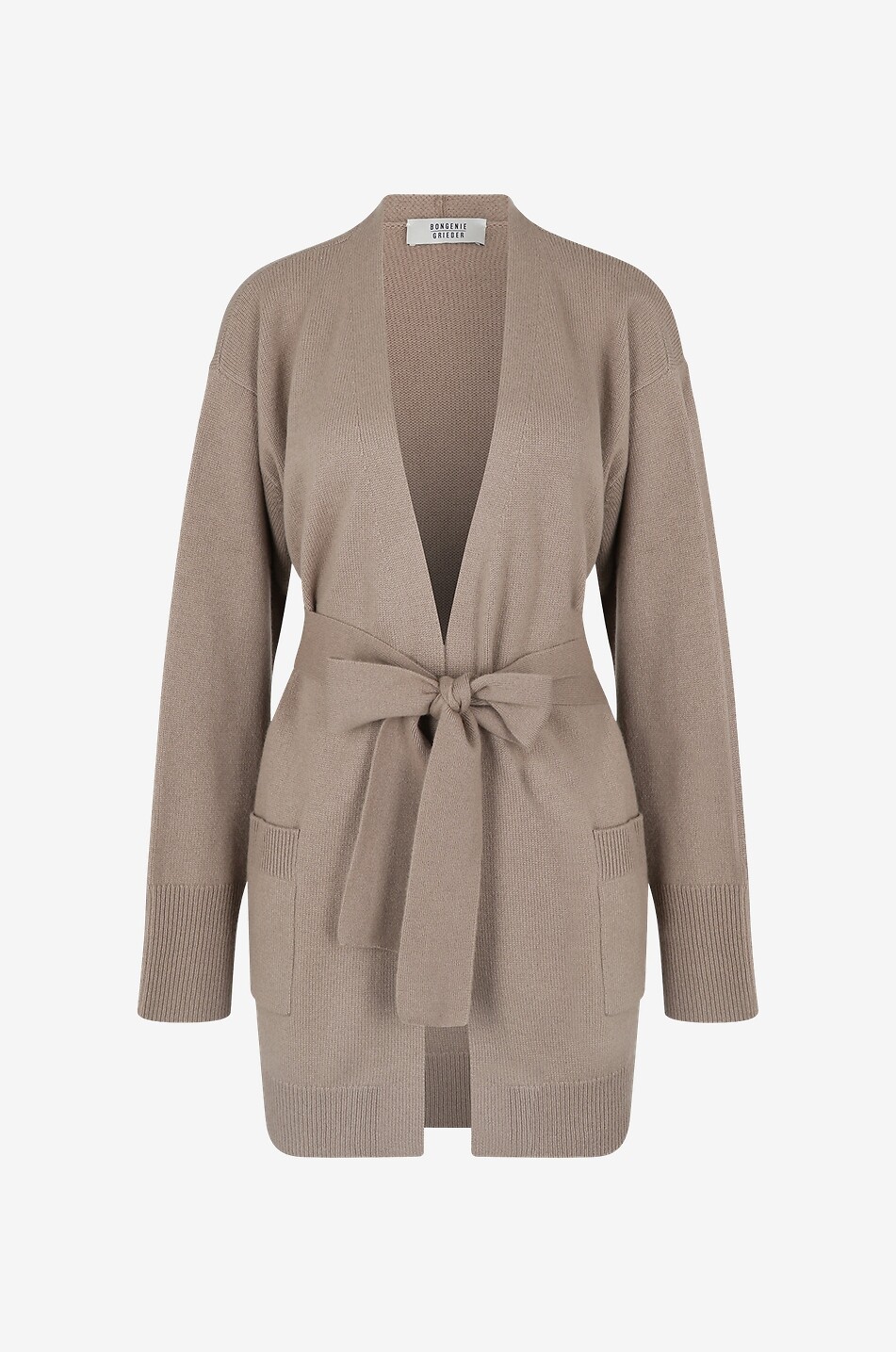 BONGENIE Long belted cashmere cardigan Women BROWN 1