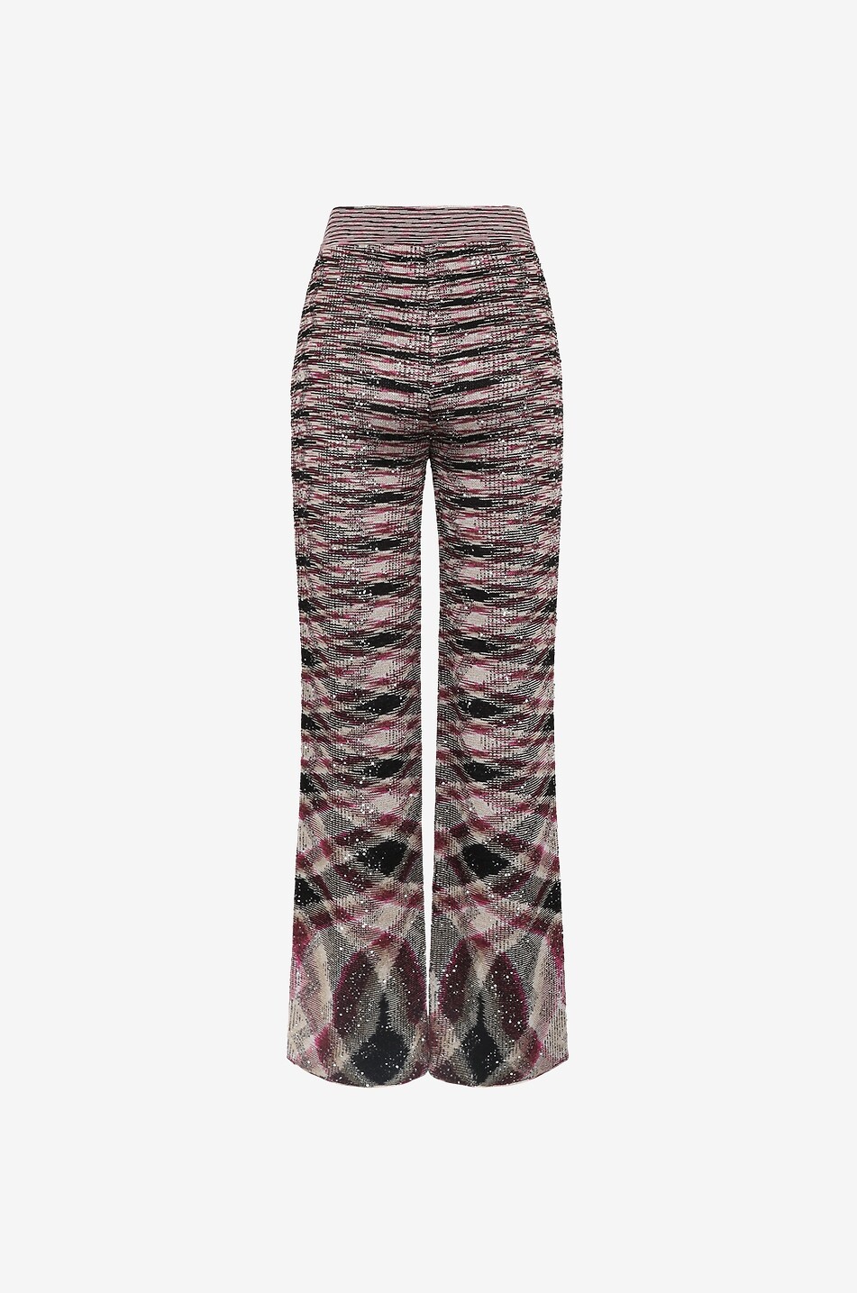 MISSONI Sequin embroidered patterned wide-leg knit trousers Women BLACK 2