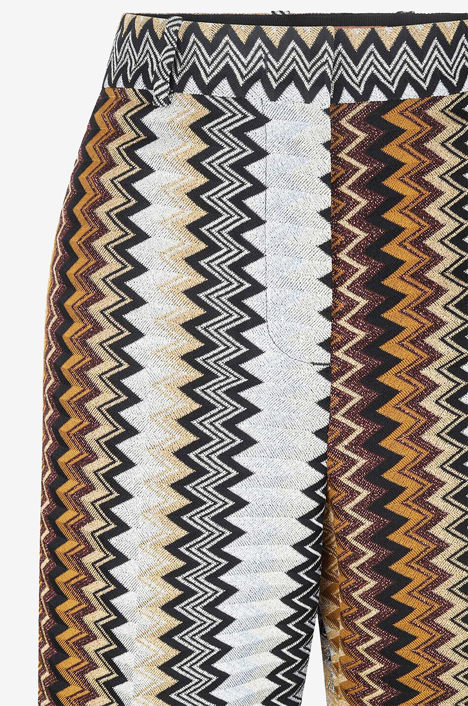 Pantalon large en maille jacquard à chevrons scintillante