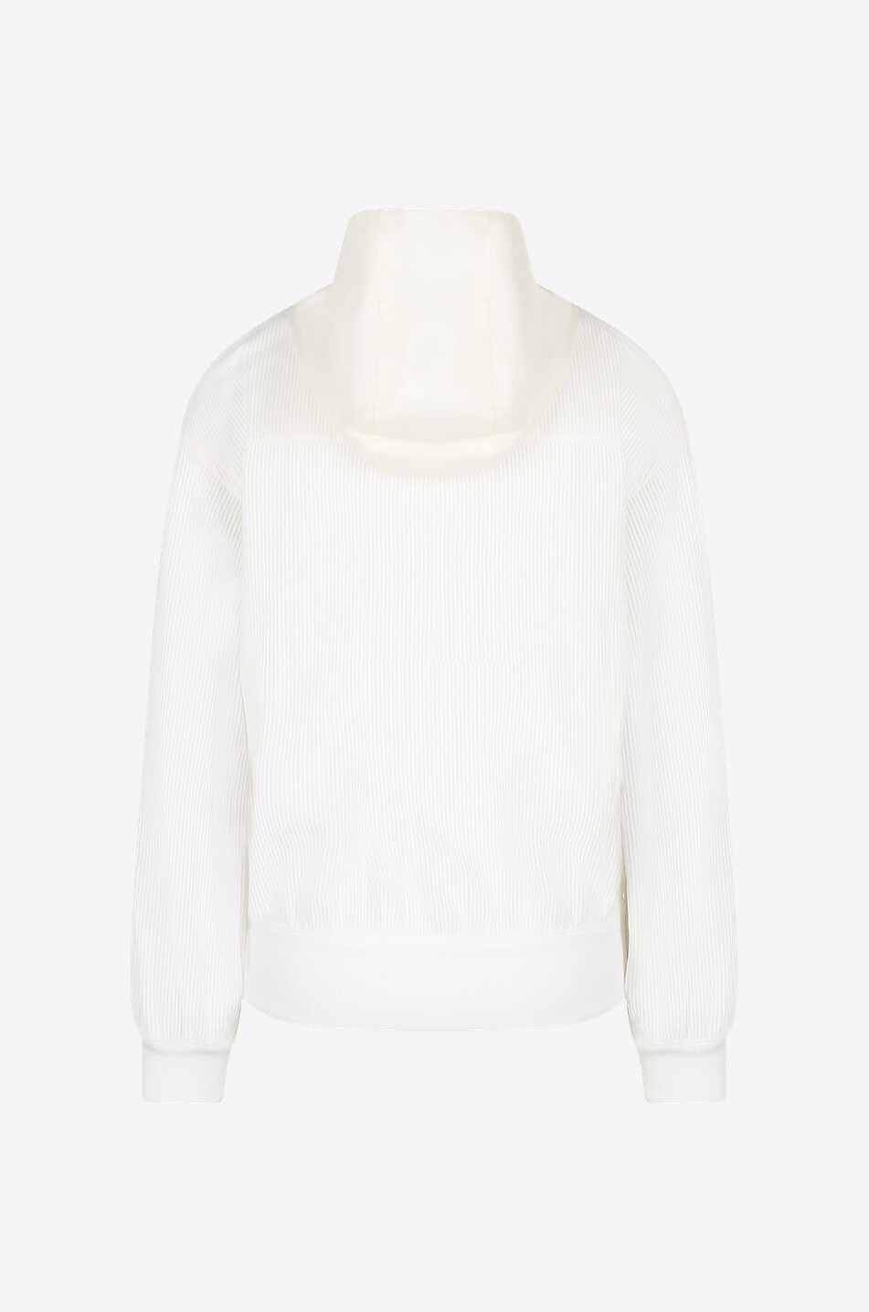 MONCLER Sweat-shirt à capuche en velours côtelé et nylon Femme BLANC 2