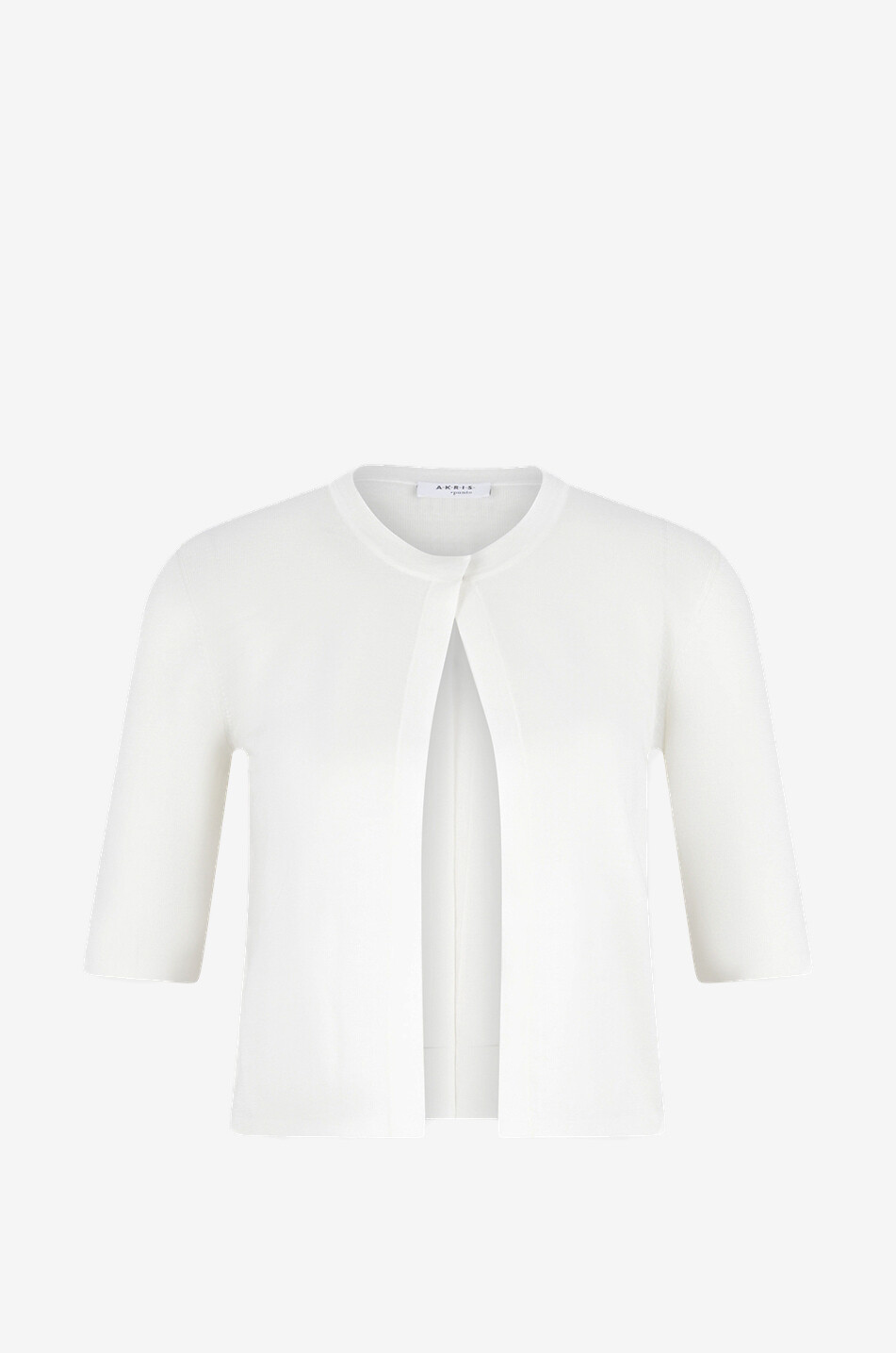 Fine knit short-sleeved cardigan