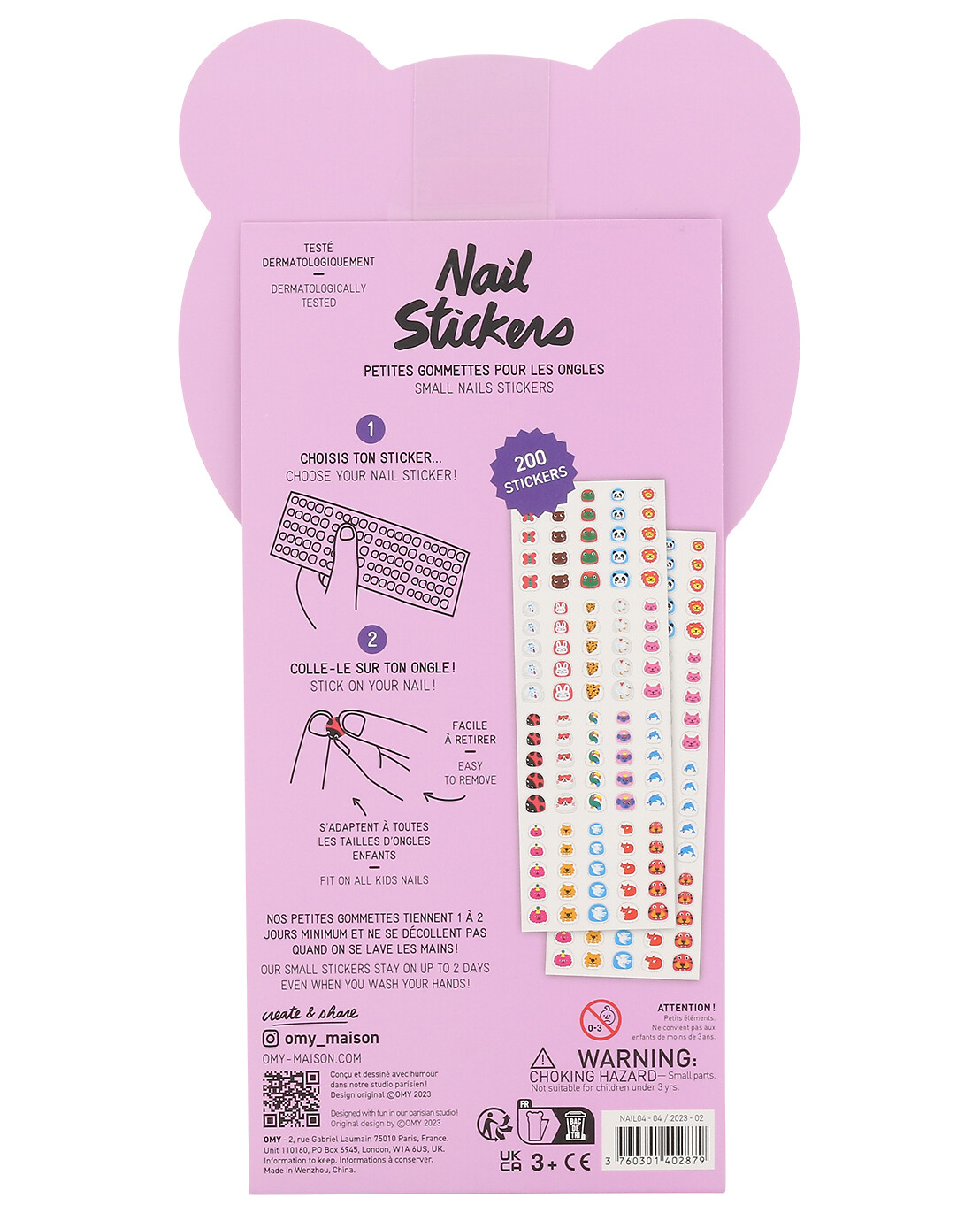 OMY Friends nail stickers for kids Baby Colourless 2