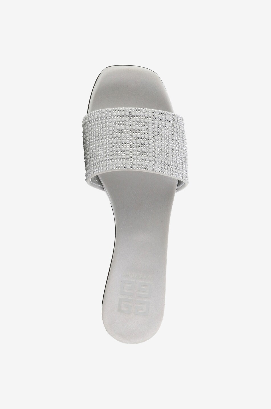 GIVENCHY Mules à talon en satin 4G Heel 45 Femme ARGENT 5