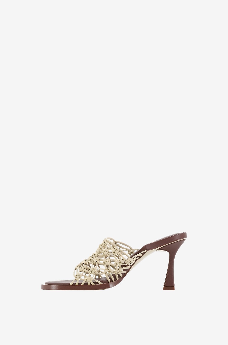 SIMKHAI Offene Flechtpantoletten mit Absatz Theo Lattice 80 Damen Hellbeige 3