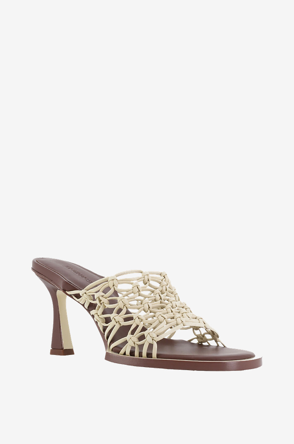 SIMKHAI Offene Flechtpantoletten mit Absatz Theo Lattice 80 Damen Hellbeige 1