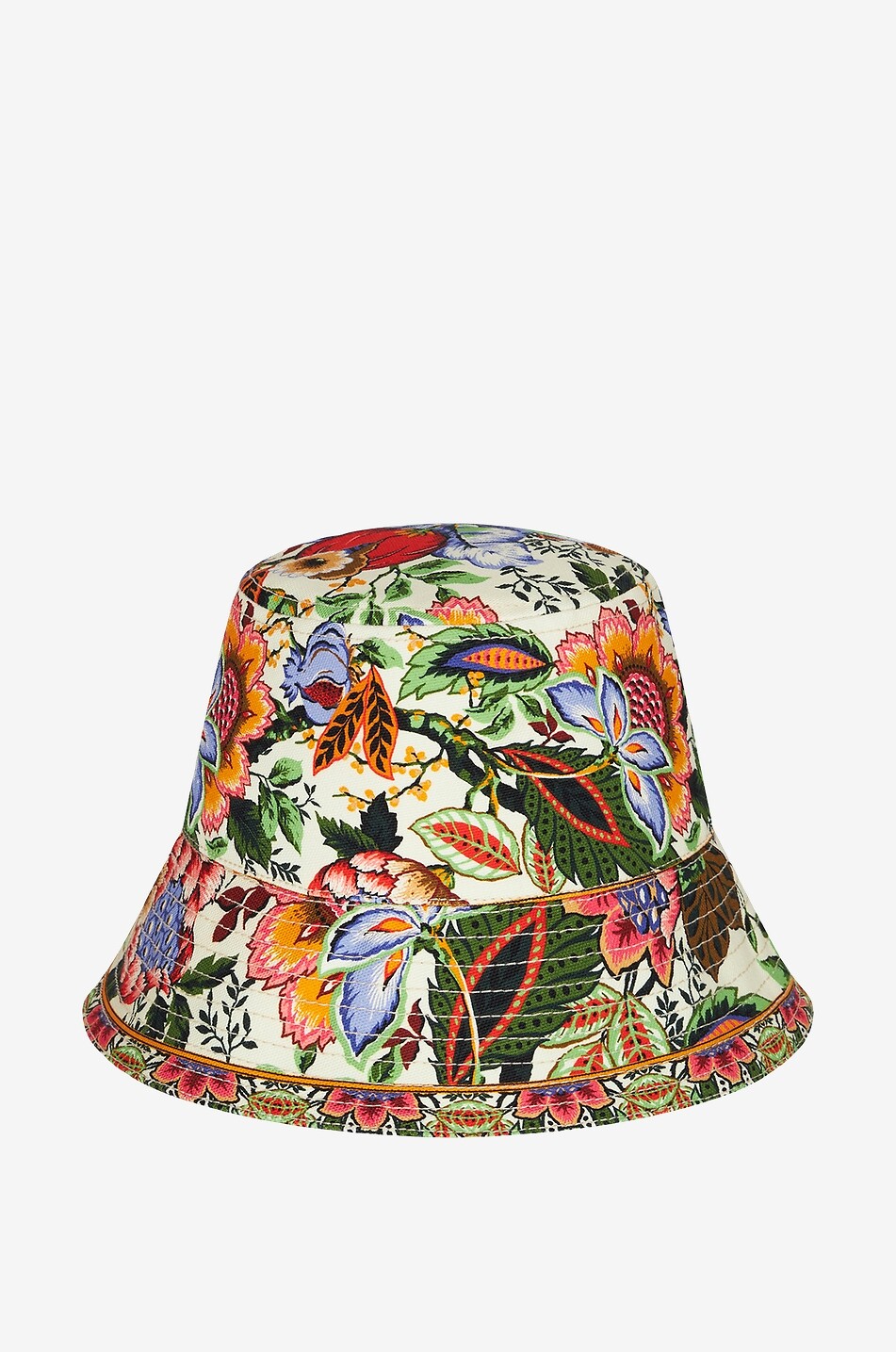 Bouquet printed canvas bucket hat