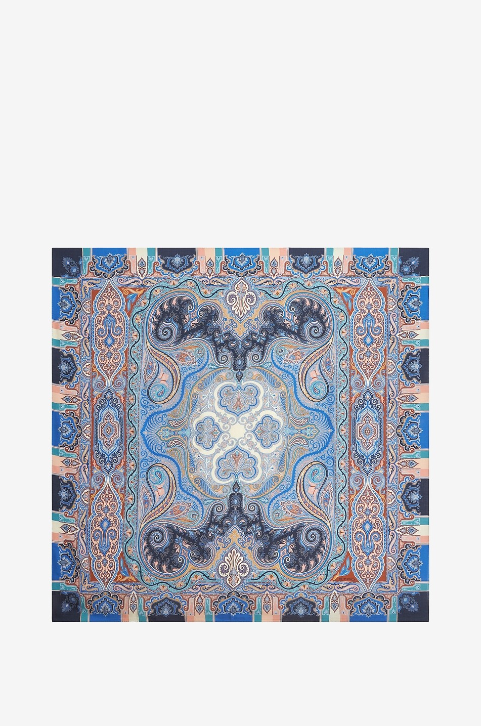 ETRO Paisley Vines large cashmere and silk shawl Women BLUE 1