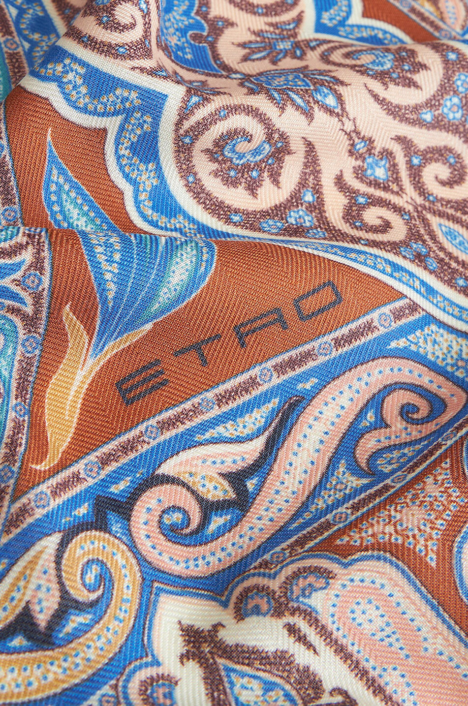 ETRO Paisley Vines large cashmere and silk shawl Women BLUE 2