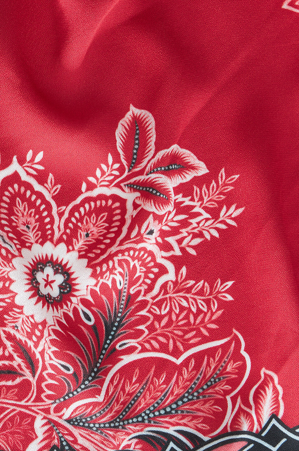 Poncho en crêpe imprimé Bouquet Bandana