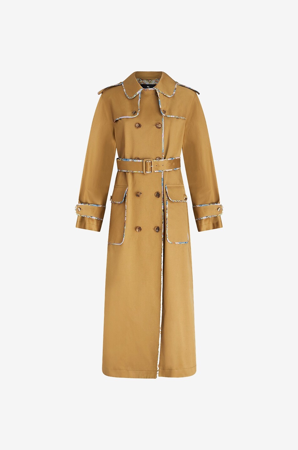 Trench en gabardine à passepoils Paisley Medaillons