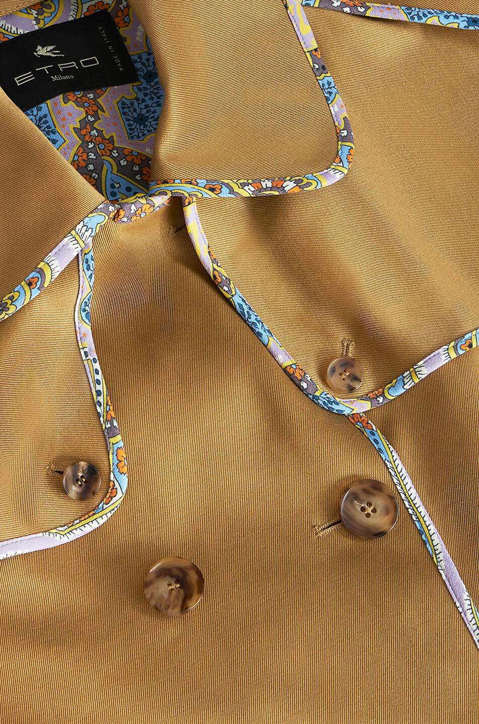 ETRO Gabardine-Trenchcoat mit Paspeln Paisley Medaillons Damen HELLBRAUN 6