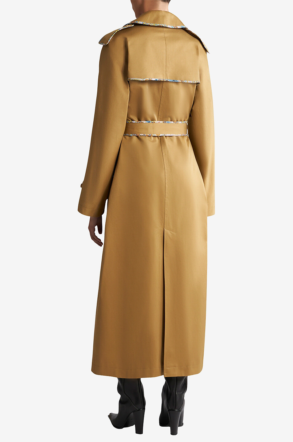 Trench en gabardine à passepoils Paisley Medaillons