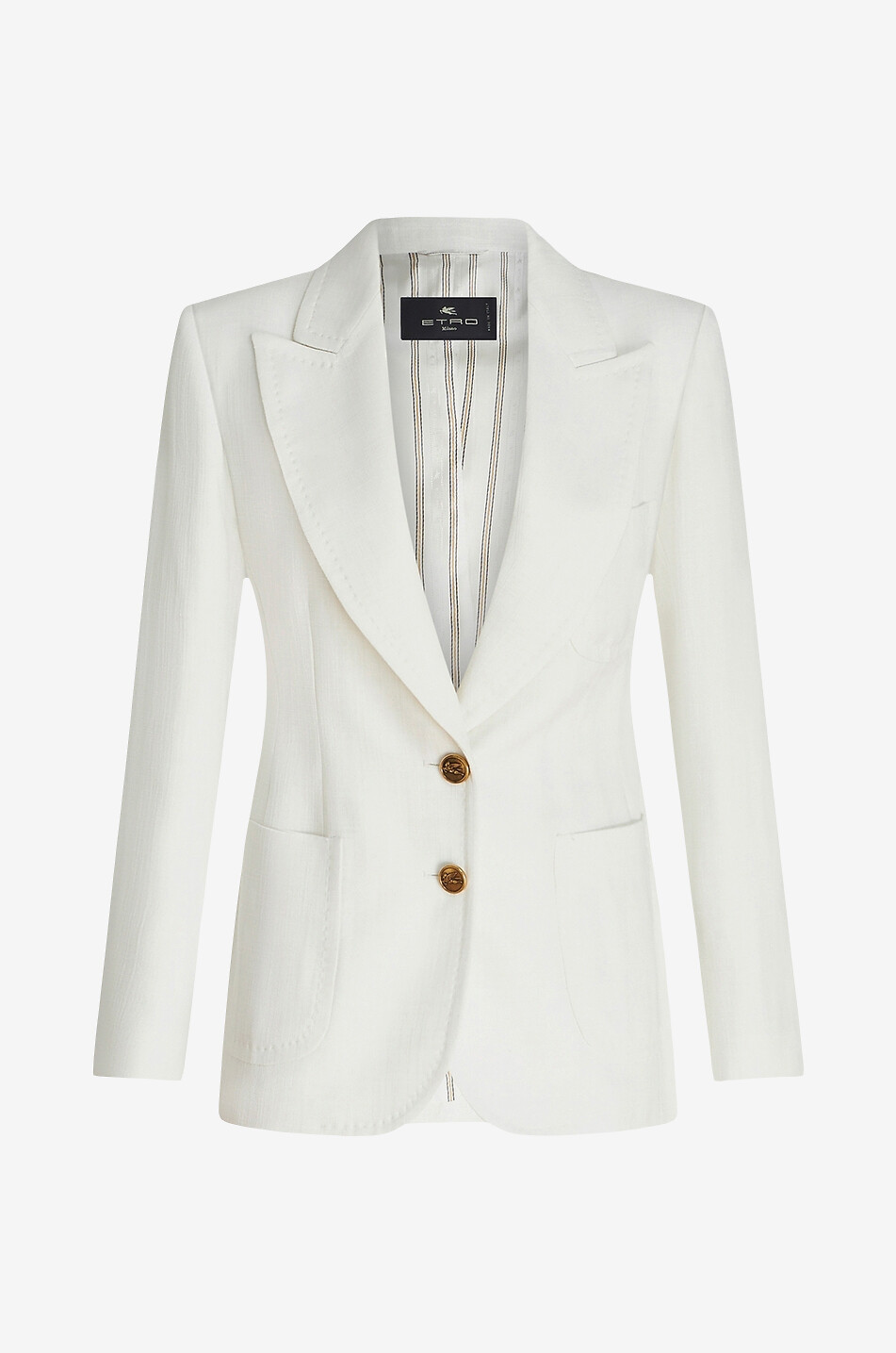 Taillierter Blazer aus mit feinen Karos texturiertem Jacquard