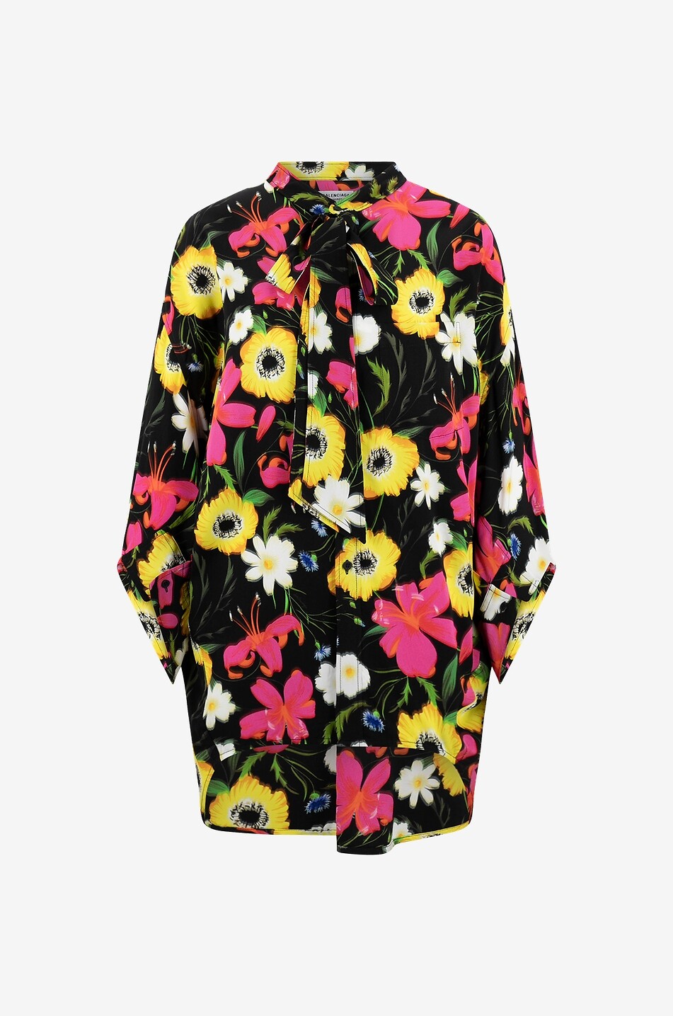 BALENCIAGA Geblümte Bluse mit Schluppe Twisted Swing Damen BUNT 1