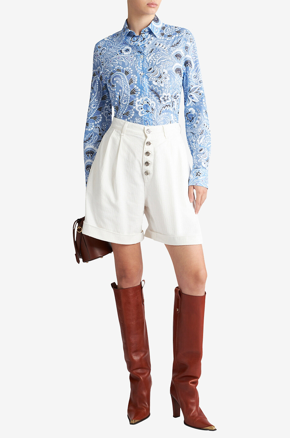 Transparentes Slim-Fit-Hemd mit Print Paisley Bouquet