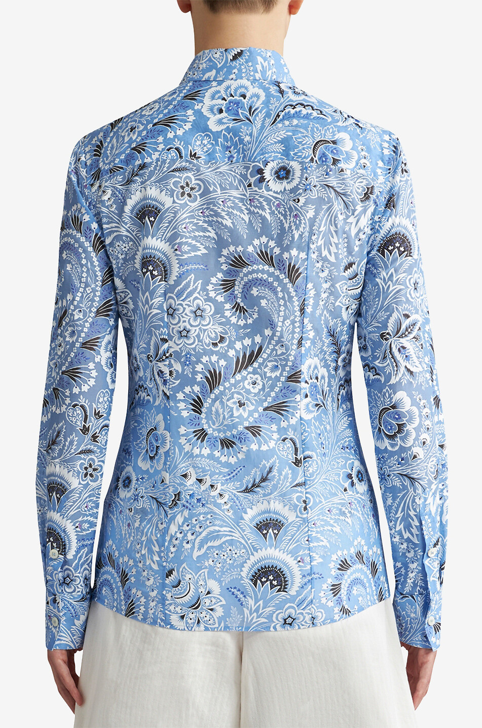 Transparentes Slim-Fit-Hemd mit Print Paisley Bouquet