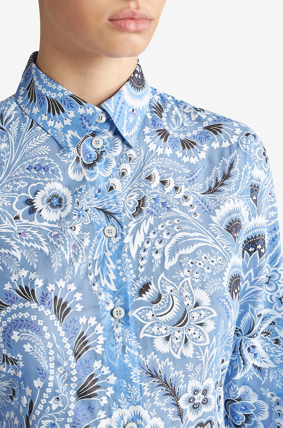 Transparentes Slim-Fit-Hemd mit Print Paisley Bouquet