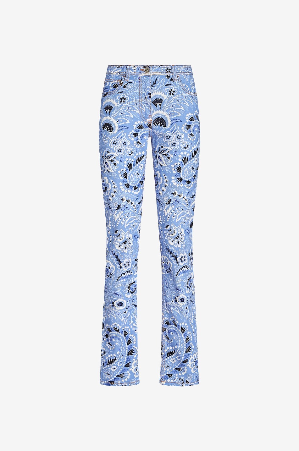 ETRO Skinny-Fit-Jeans mit hoher Taille und Bandana-Print Damen BLAU 1