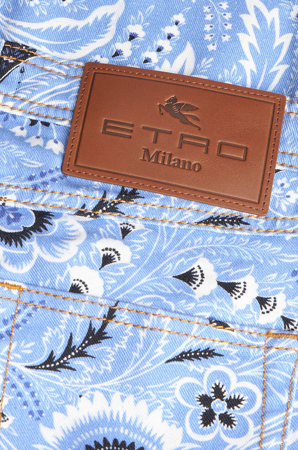 ETRO Skinny-Fit-Jeans mit hoher Taille und Bandana-Print Damen BLAU 7