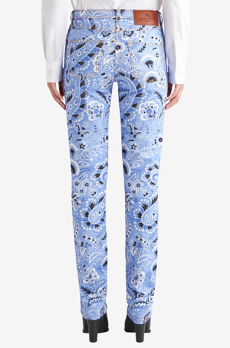 Skinny-Fit-Jeans mit hoher Taille und Bandana-Print