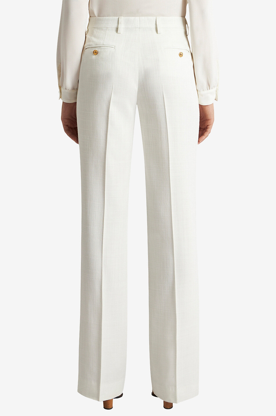 ETRO Pantalon droit en tissu flammé Pegaso Femme BLANC 5