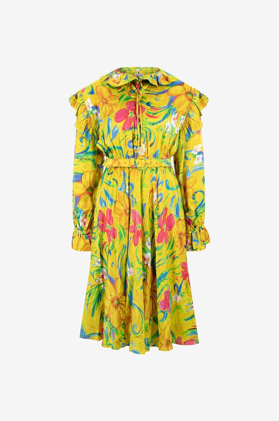 Off-Shoulder floral jacquard shirt dress