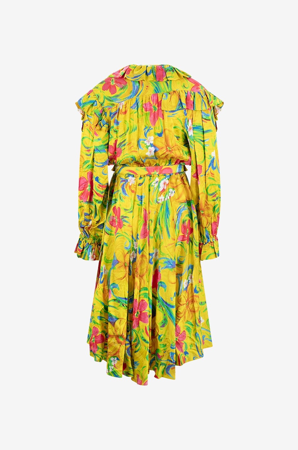 Robe chemise en jacquard fleuri Off-Shoulder