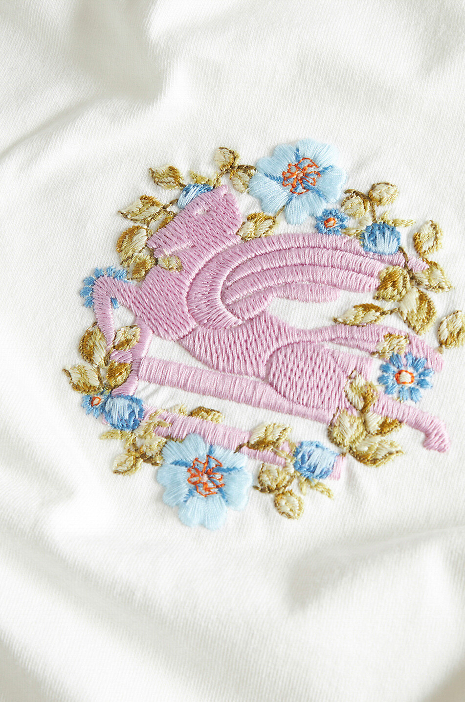 Floral Pegaso embroidered short-sleeved T-shirt