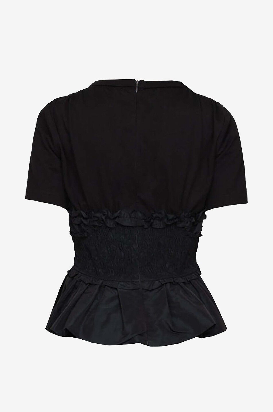SEA Diana bi-material peplum top with smocks Women BLACK 2