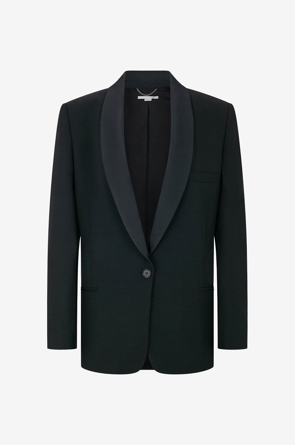STELLA McCARTNEY Blazer en sergé de laine et satin Tuxedo Femme NOIR 1