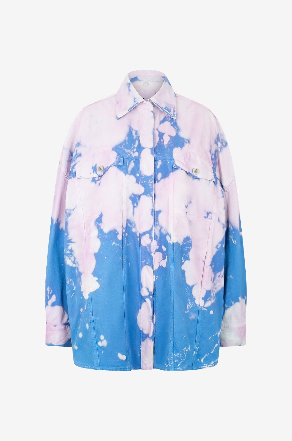 Oversize-Hemdjacke aus Tie-Dye-Canvas Elaine
