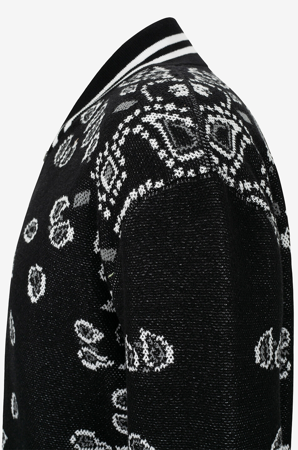 ALANUI Bomberjacke aus Jacquardstrick Piquet Bandana Herren SCHWARZ 4