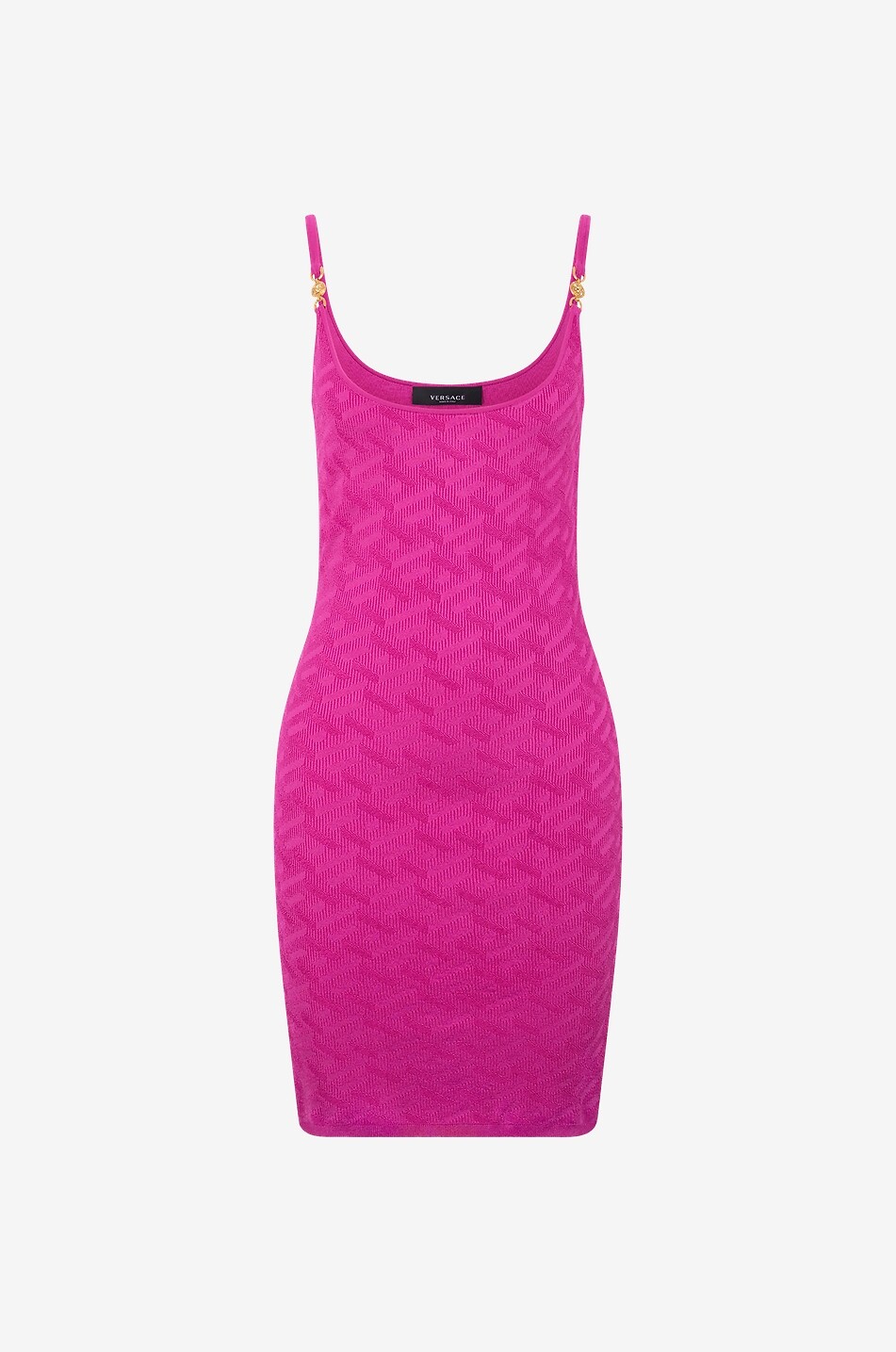 Mini robe à bretelles en maille jacquard La Greca