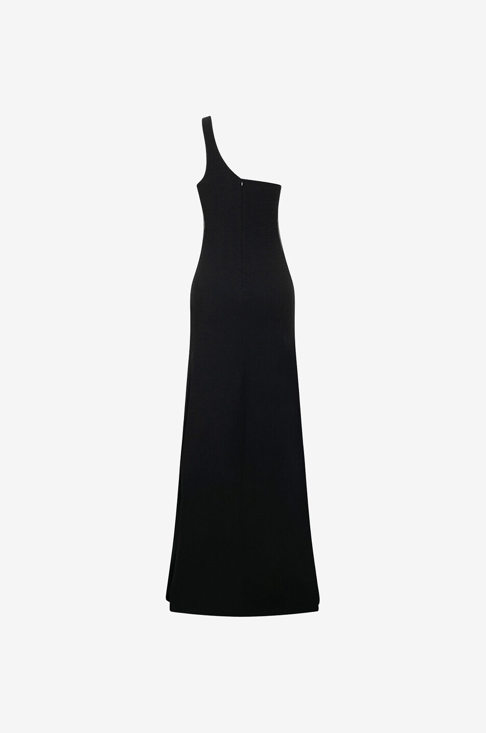 Robe longue en crêpe et tulle à une bretelle