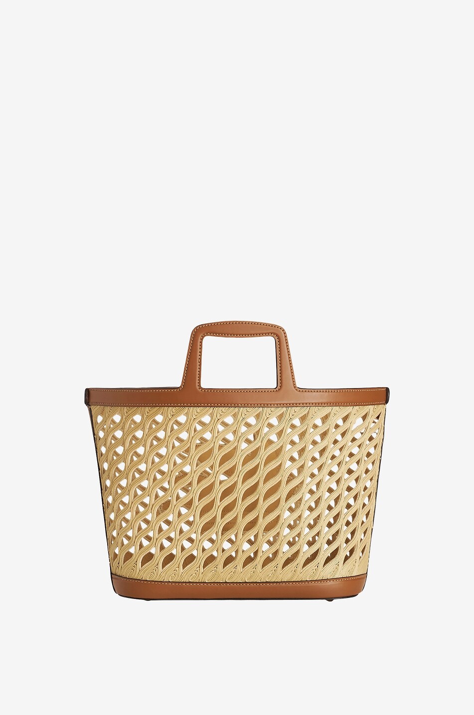 ETRO Sac cabas en raphia et cuir Coffa Large Femme CAMEL 5