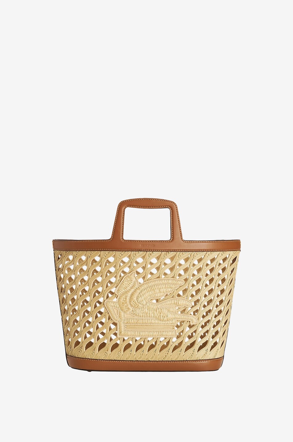 Shopper aus Bast und Leder Coffa Large