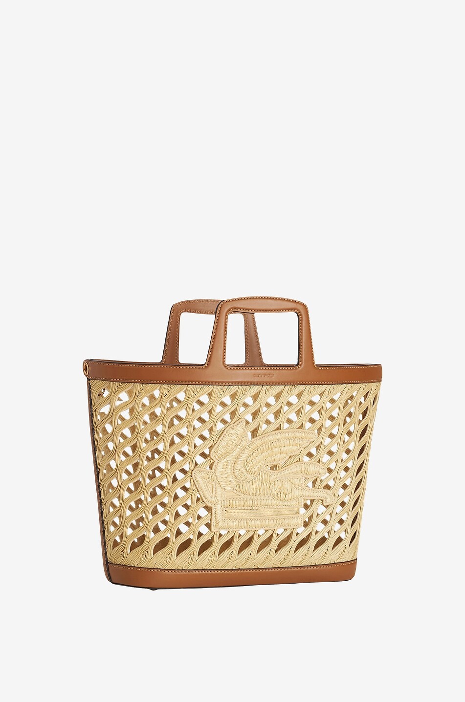 ETRO Sac cabas en raphia et cuir Coffa Large Femme CAMEL 4