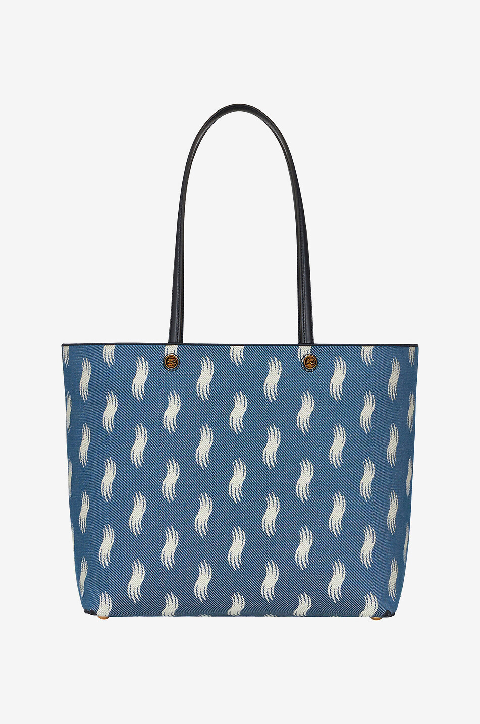 Shopper aus Jacquard und Leder Large