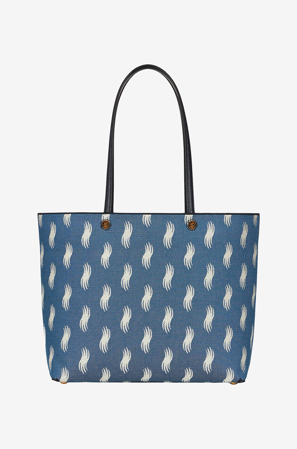 Shopper aus Jacquard und Leder Large