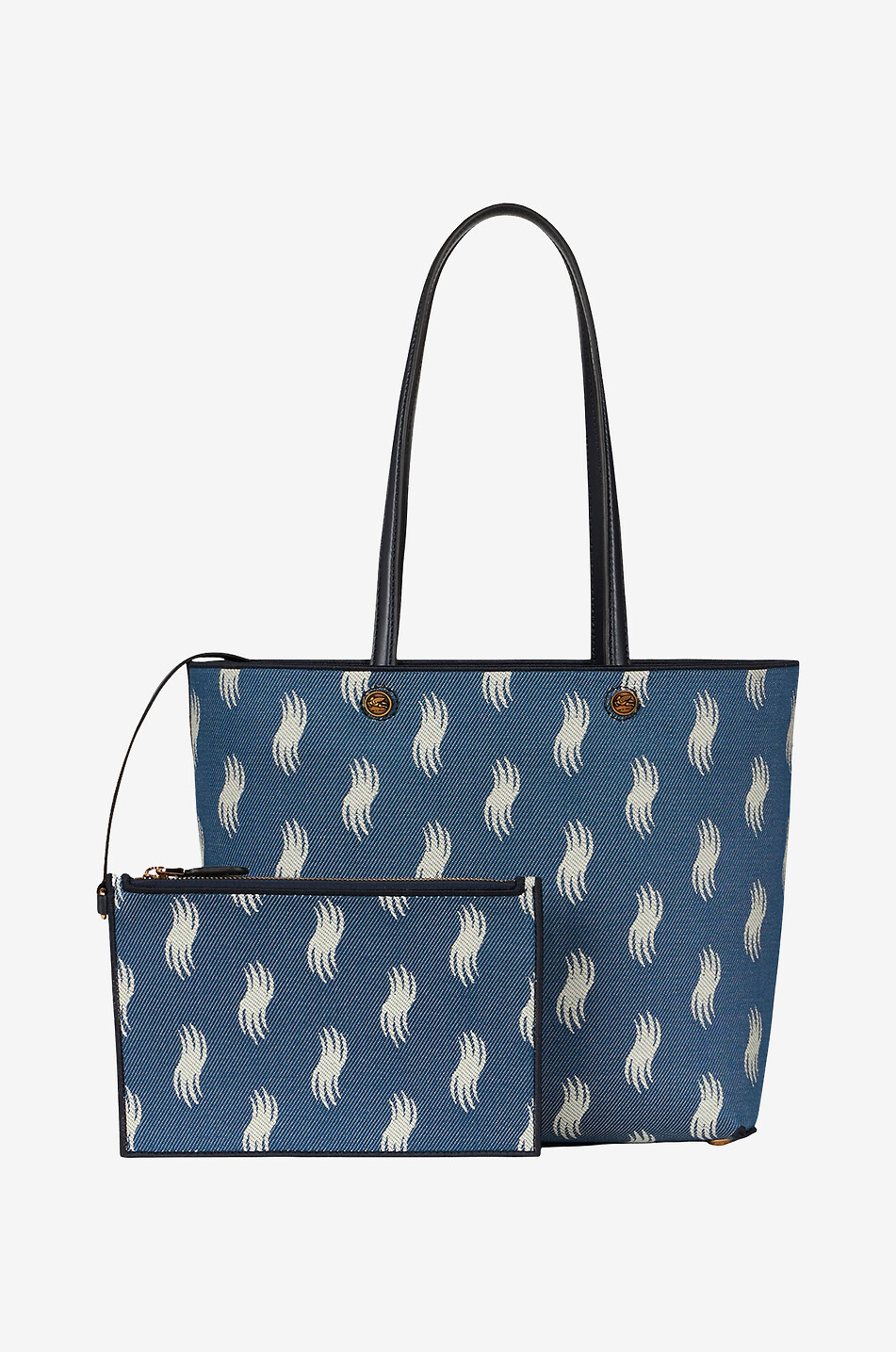 Sac cabas en jacquard et cuir Medium